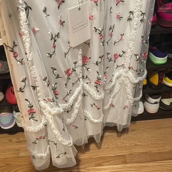 Mac Duggal Floral Embroidered White Dress - Picture 12 of 12